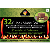 Cubes allume feu 100 % naturel 32 pièces - PYROFEU